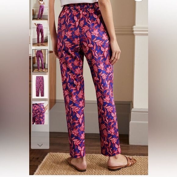 NWOT Boden Pull On Floral Trousers size 6R - Picture 2 of 7